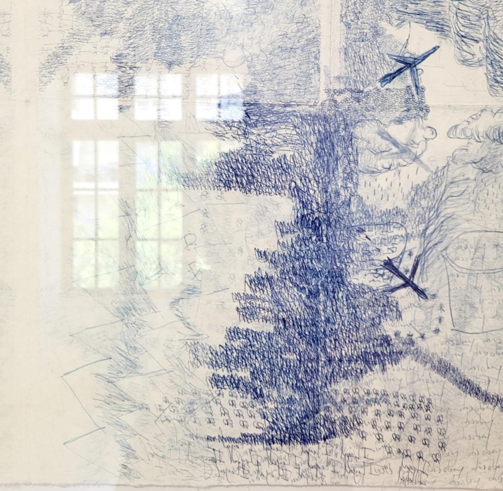 Oscar Murillo, flight 75, 2019, detail